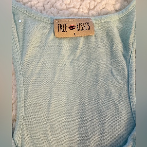 Women’s seafoam green, sparkle ruffles tank. LARGE - Picture 3 of 7